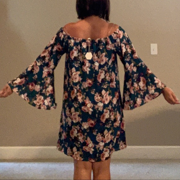 NWT. Turquoise flower print maternity dress - Picture 7 of 8